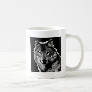 Svart och vit Varg Kaffemugg