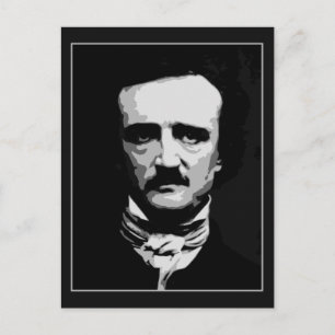 Svart och vit vektorkonst, Edgar Allan Poe Vykort
