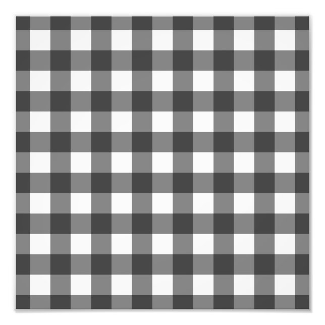 Svart och vit Vichy tryck Gingham mönster (Framsidan)
