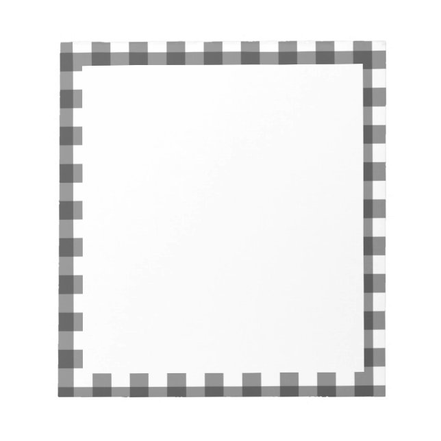Svart och vit Vichy tryck Gingham mönster Anteckningsblock (Framsida)