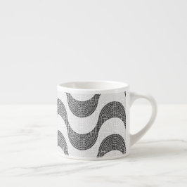 Svart och vit vinkar espressomugg