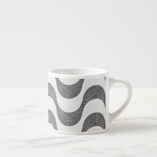 Svart och vit vinkar espressomugg