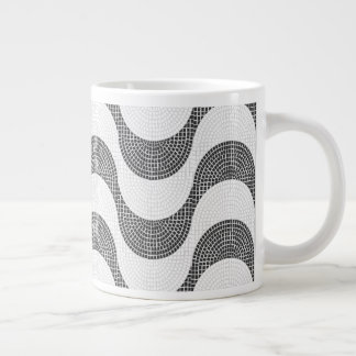 Svart och vit vinkar jumbo mugg