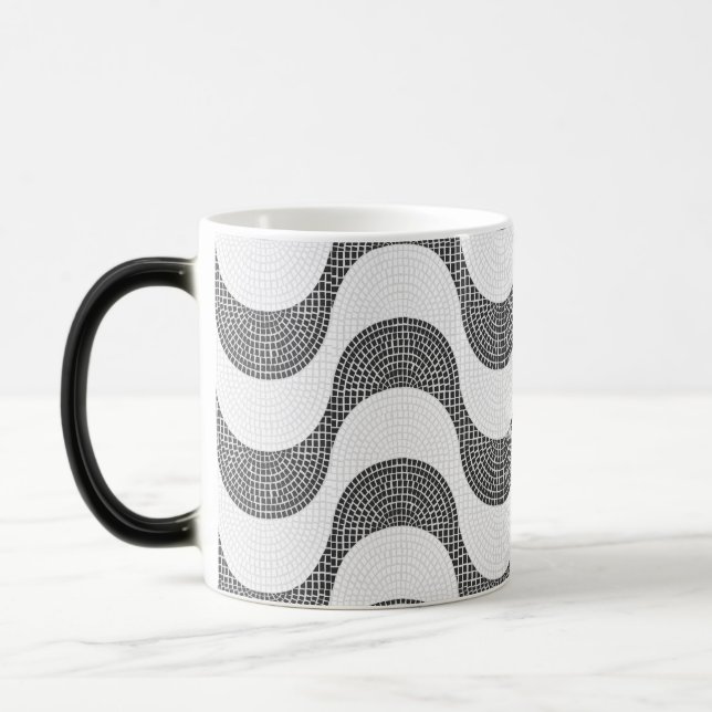 Svart och vit vinkar magisk mugg (Vänster)