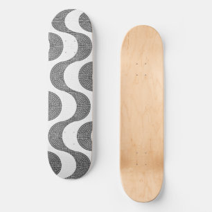 Svart och vit vinkar mini skateboard bräda 18,5 cm