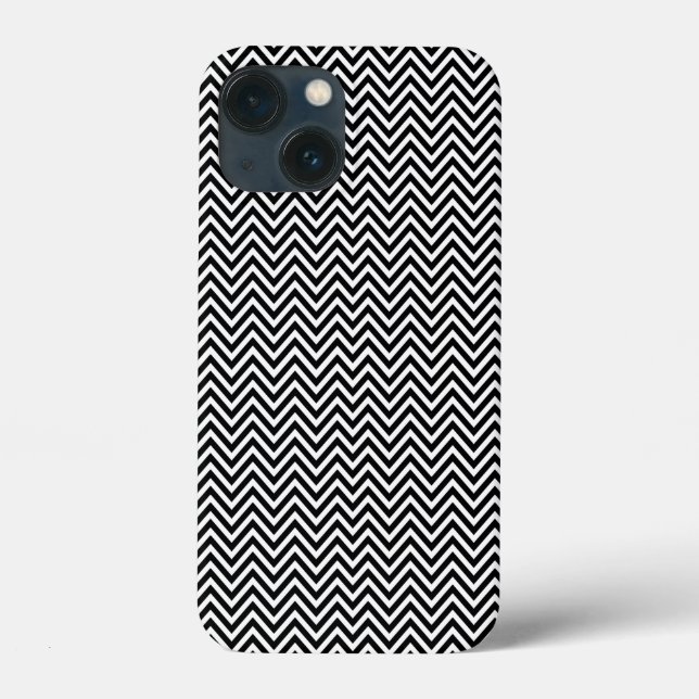 Svart och vit vintage-chevron-ränder Ny (Baksida)