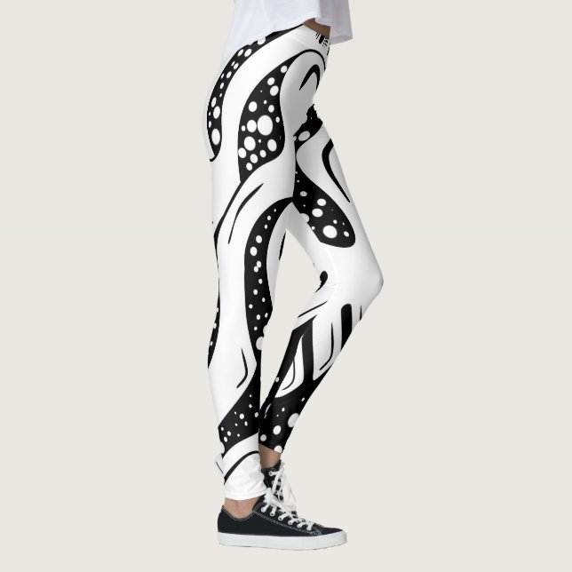 svart och vit virvel leggings (Höger)