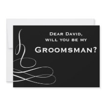 Svart och vit virvel Vill du vara min groomsman