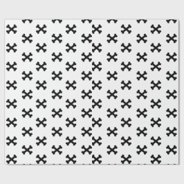 Svart och vit X-märkespappersinslagning Presentpapper