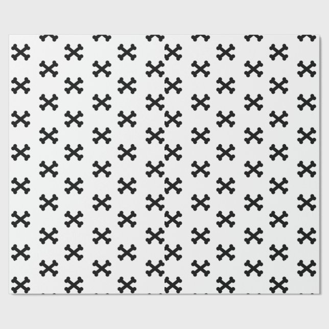 Svart och vit X-märkespappersinslagning Presentpapper (Seam)