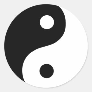 Svart och vit Yin Yang Taoistisk symbol Runt Klistermärke