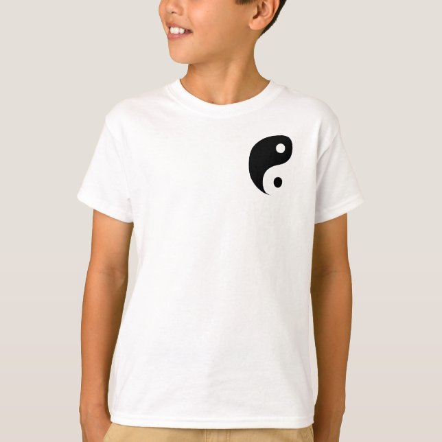 Svart och vit Yin Yang-taoistisk symbol Tee (Framsida)