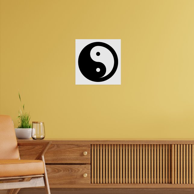 Svart och vit Ying Yang Poster (Vardagsrum 2)