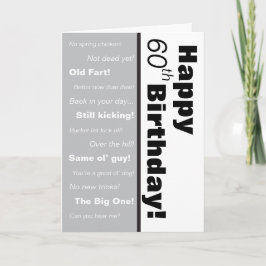 Svart och vit ynklig Ålder Joke Birthday Kort