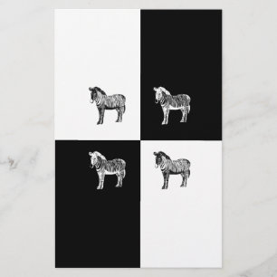 Svart och vit zebra brevpapper