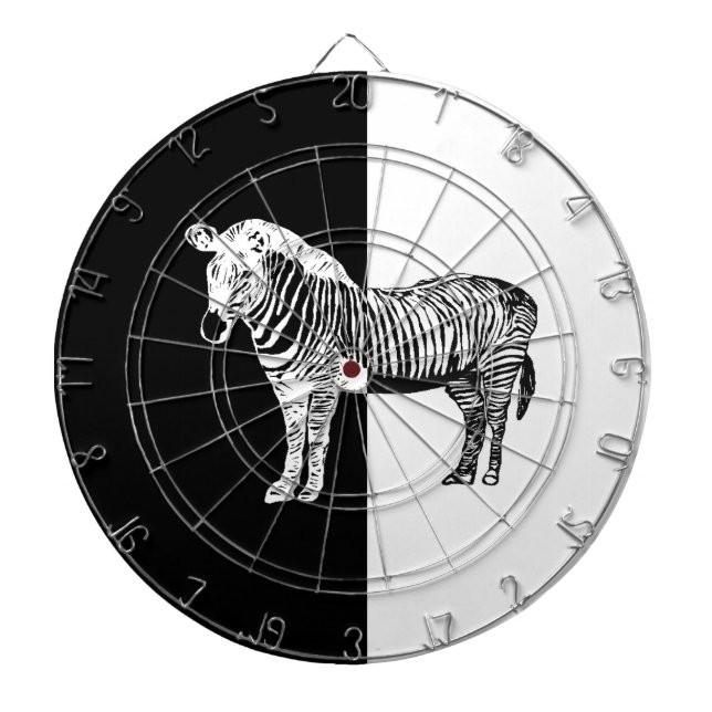 Svart och vit zebra darttavla (Framsidan)