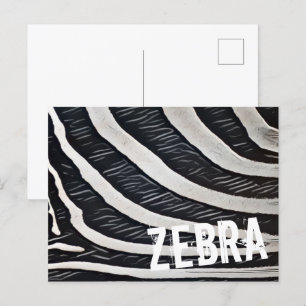 Svart och vit Zebra Päls-design för djurfoder Helg Vykort