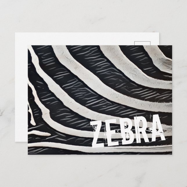 Svart och vit Zebra Päls-design för djurfoder Helg Vykort (Fram/baksida)