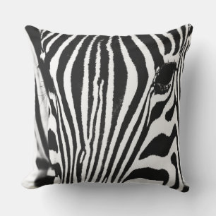 Svart och vit Zebra porträtt Kudde