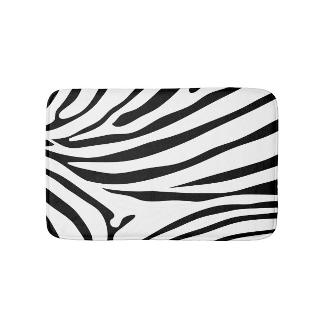 Svart och vit Zebra Safari Badrumsmatta (Framsidan)