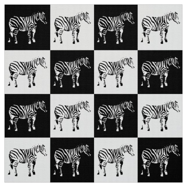 Svart och vit Zebra Tyg (Provkarta)