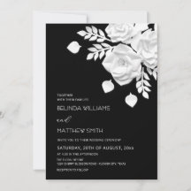 Svart Och Vita 3D Blommor Bröllop