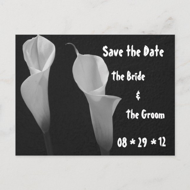 Svart och vita blommor vykort (Framsida)