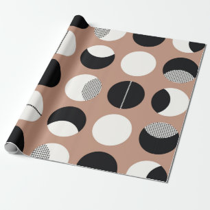 Svart- och vita cirklar sömlösa mönster presentpapper