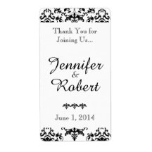 Svart- och Vita Damaskus-Vin-etikett