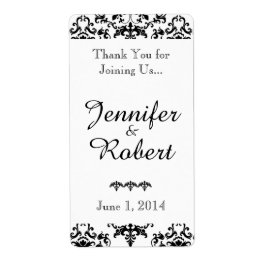 Svart- och Vita Damaskus-Vin-etikett Fraktsedel