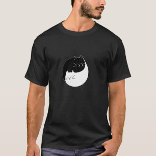 Svart och vita kattdesign t shirt