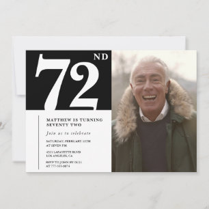 Svart och vita män 72-årsdag inbjudningar