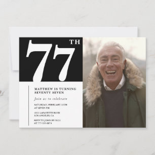 Svart och vita män 77-årsdag inbjudningar