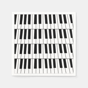 Svart och vita pianotangentbord pianist musiker fe pappersservett