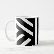 Svart och vita ränder/Abstrakt klassisk mugg