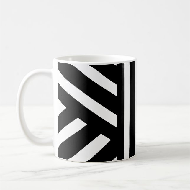 Svart och vita ränder/Abstrakt klassisk mugg (Vänster)
