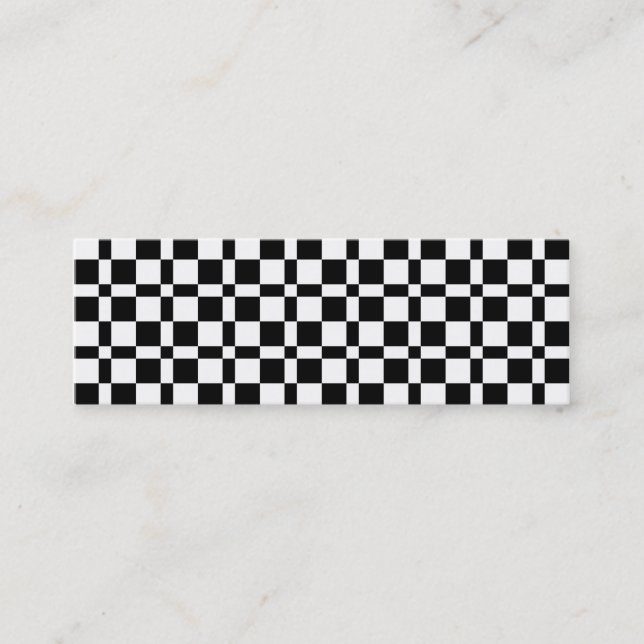Svart och vita rutmönster mini visitkort (Framsida)