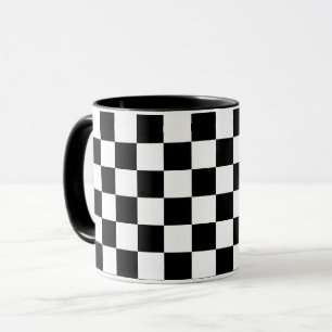 Svart och Vita Schackspel Rutor Mugg