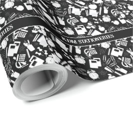 Svart- och vita skolartiklar Mönster Presentpapper