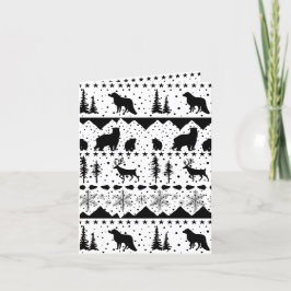 Svart och vita vinterdjur av nordiska sötvattensfi helgkort