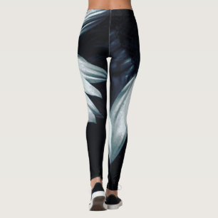 Svart- och vitblommiga baljväxter leggings