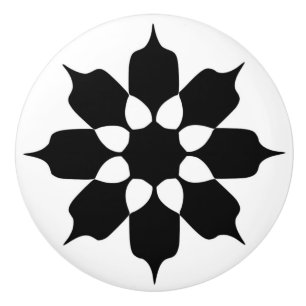 SVART OCH VITFLOWER MÖNSTER KNOPP