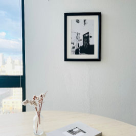 Svart- och vitkaffeshoppfotografi Poster