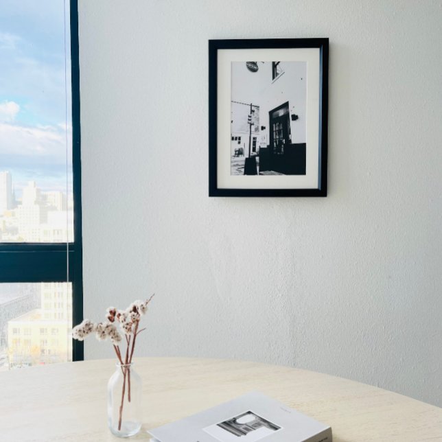 Svart- och vitkaffeshoppfotografi Poster (Skapare uppladdad)