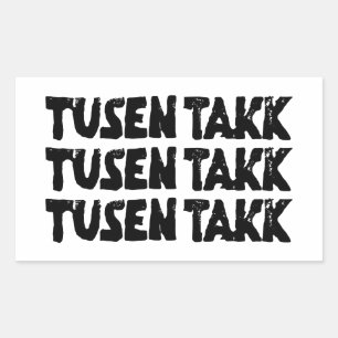 Svart- och vitlinoskuren Tack Rektangulärt Klistermärke