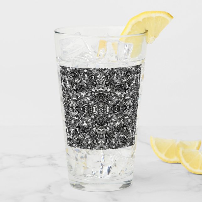 SVART OCH VITMODERN BAROQUE GLASS TUMBLER GLASKOPP (Bakside Is)
