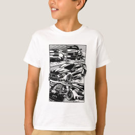SVART OCH VITMUSKELBRUK T SHIRT