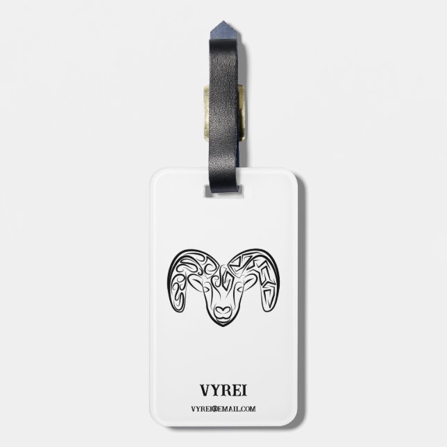 Svart och vitt äggkött/får bagagebricka (Baksidan Lodrät)