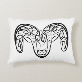 Svart och vitt äggkött/får prydnadskudde