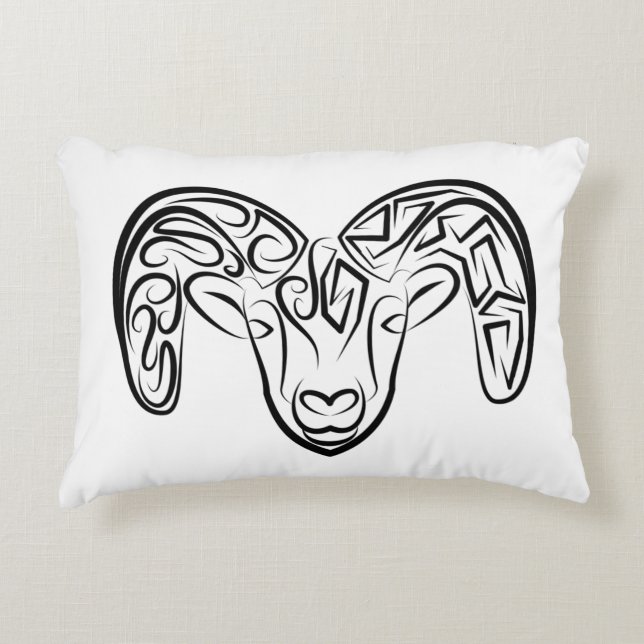 Svart och vitt äggkött/får prydnadskudde (Framsidan)